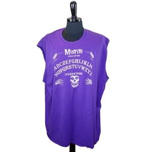 Misfits Spooky City USA Ouija Board Skull T Shirt Sleeveless Purple 2X